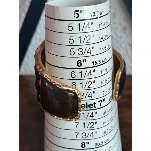 New Zara Brown Crocodile Pattern Heavy Cuff - Picture 8 of 8